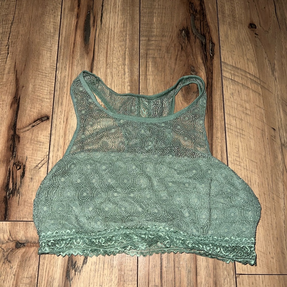 green lace bralette